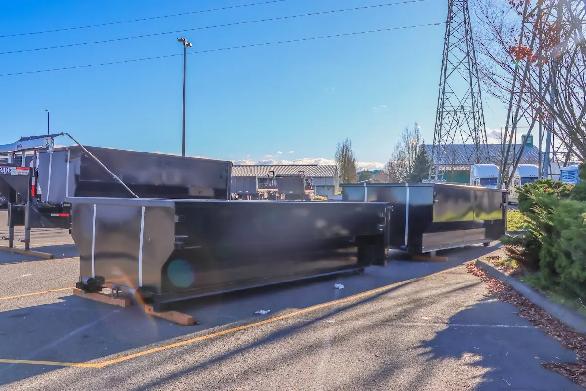 Roll-off dumpster ready for waste disposal at job site for Residential Dumpster Rental in Canton